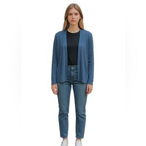 J Jill Blue Size L Open Front Cardigan